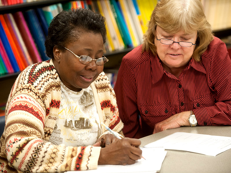 One woman teaching another